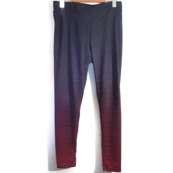ACX Ladies Size Medium Athletic Leggings Black and Red - Picture 2 of 5